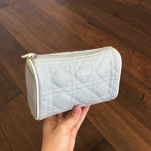 Dior Gray Quilted Leather Pouch